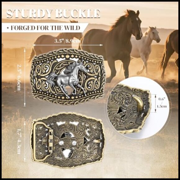 Leather Western Cowboy Belt with Zinc Alloy Buckle main image 4